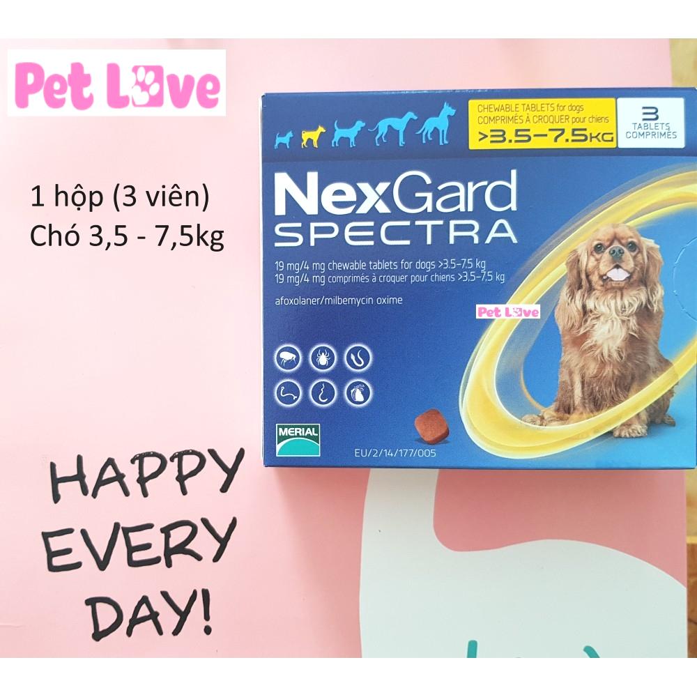 1 hộp NexGard Spectra xổ giun diệt ghẻ ve rận bọ chét (chó 35 - 75kg 3 viên/ hộp)