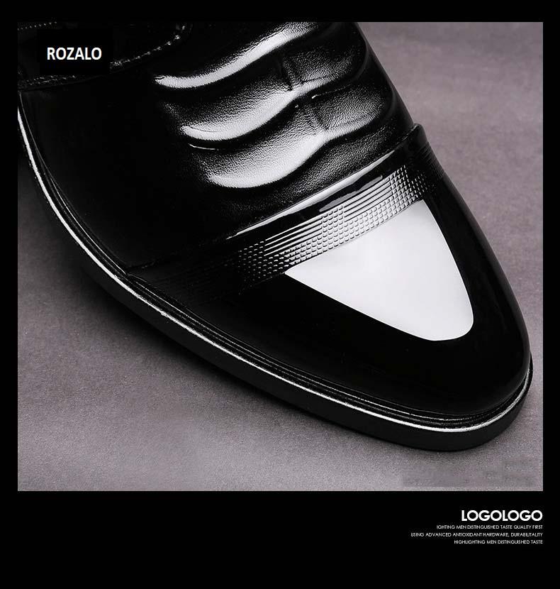 Giày tây da nam đế cao Rozalo RM51913B - Đen