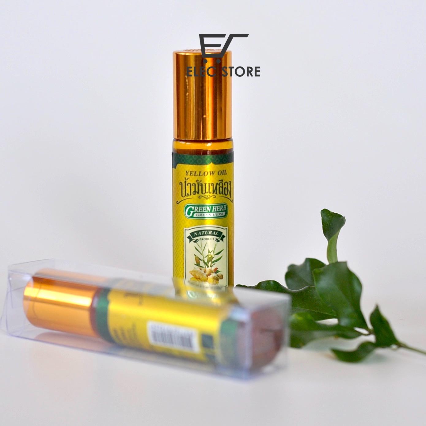 2 Chai Dầu Gió Thảo Dược Vàng - Embrocation Yellow Herb 8Ml Nhập Khẩu Thái Lan