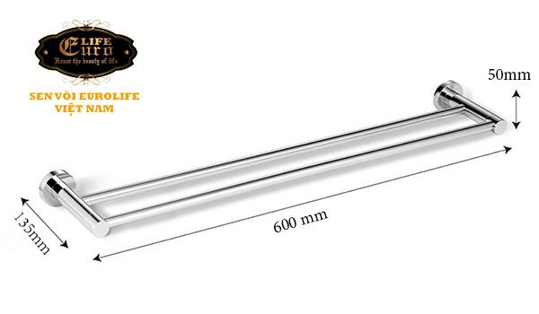 Máng treo khăn đôi cong Inox SUS 304 Eurolife EL-B4-6.jpg