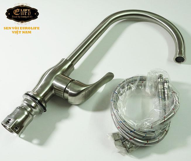 Vòi rửa chén nóng lạnh Inox SUS 304 Eurolife EL-T030 (Trắng vàng)-7.jpg