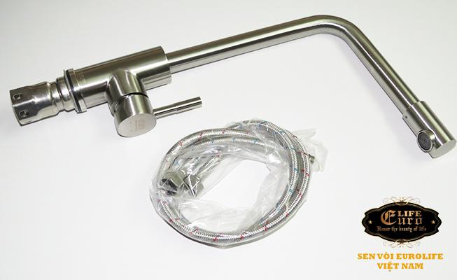 Vòi rửa chén nóng lạnh Inox SUS 304 Eurolife EL-T008 (Trắng vàng)-15.jpg