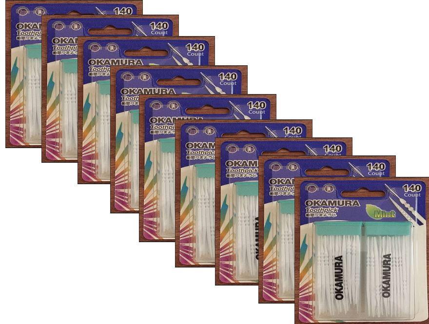 9 gói Tăm nhựa nha khoa cao cấp tiện dụng Nhật bản gói 140 que - Okamura (Japan)