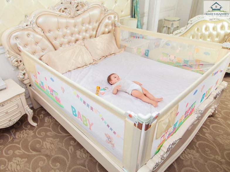 Bộ 3 thanh chắn giường cho bé BabyQiner (2 thanh 2m x 1 thanh 1m8)