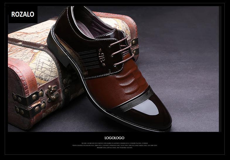 Giày tây da nam đế cao Rozalo RM51913N-Nâu