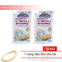 Bộ 2 bịch nước rửa bình sữa KODOMO Tặng  1 vòng dâu - nuoc rua binh sua