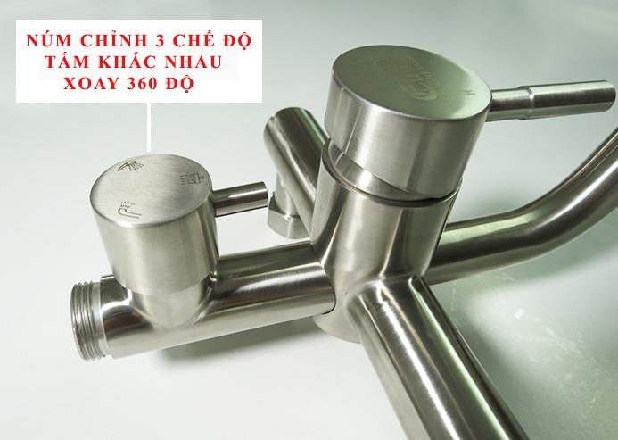 Bộ sen tắm đứng nóng lạnh Inox SUS 304 Eurolife EL-S918 (Trắng vàng)-2.jpg