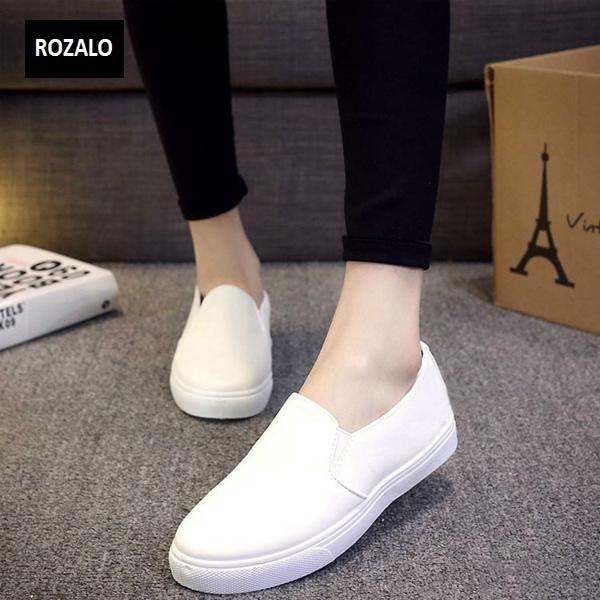 Giày lười slip on nữ Rozalo RWG2117B-Đen  