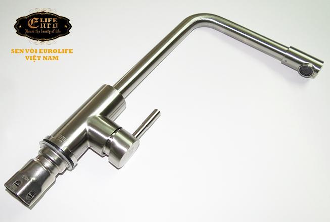 Vòi rửa chén nóng lạnh Inox SUS 304 Eurolife EL-T008 (Trắng vàng)-18.jpg