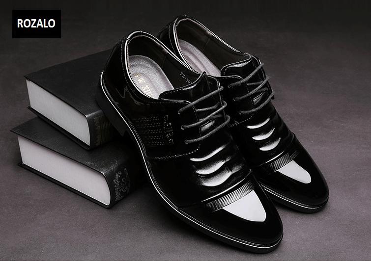 Giày tây da nam đế cao Rozalo RM51913B - Đen