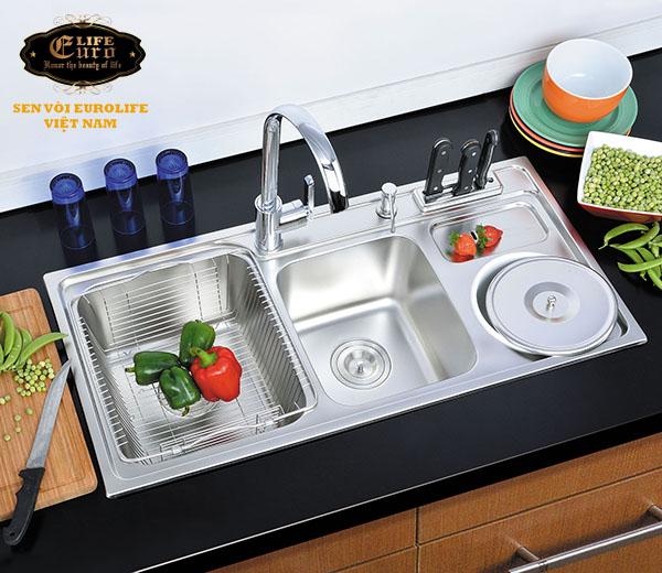 Chậu rửa chén Inox 2 hộc một hố rác Eurolife EL-C4-71.jpg