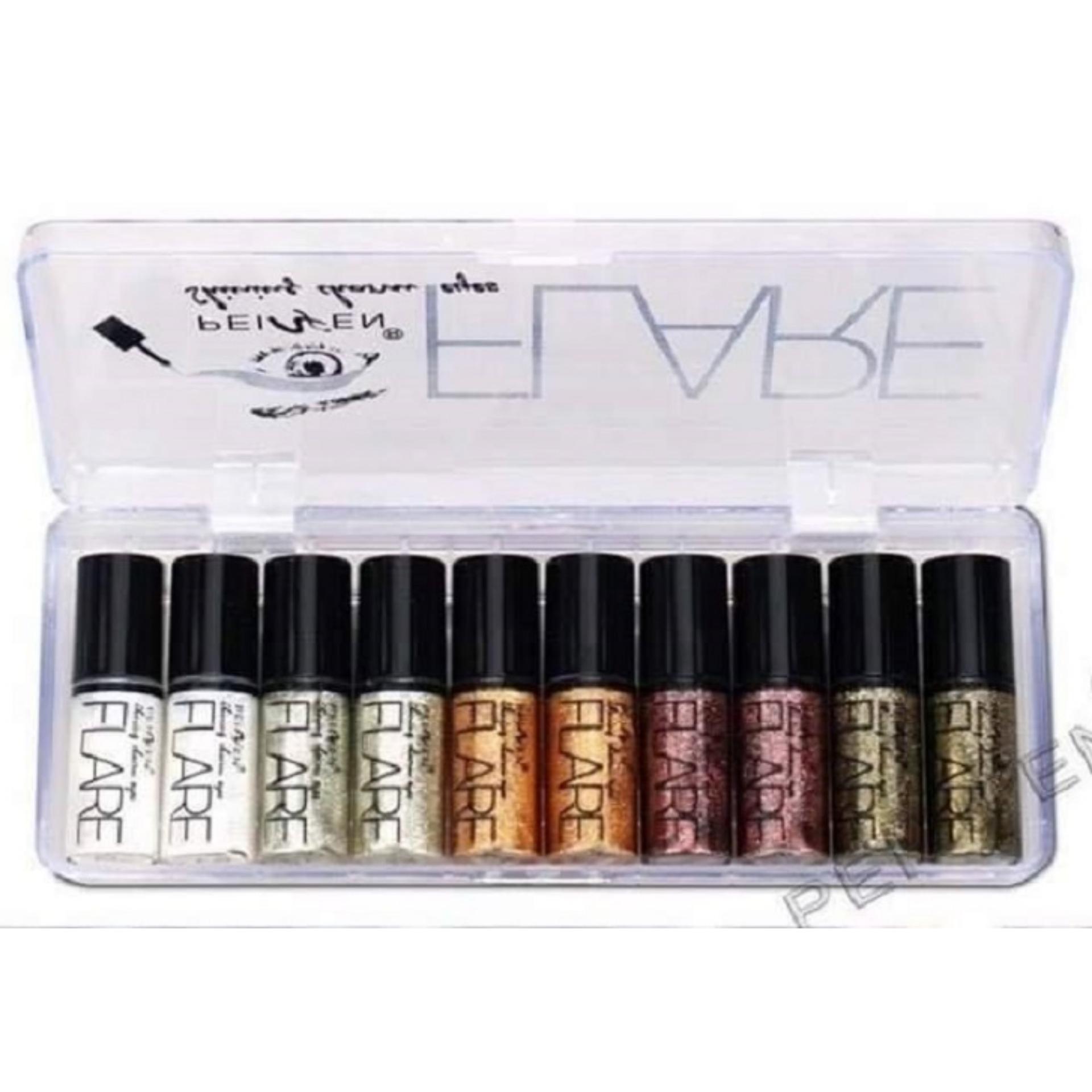 Set 10 nhũ mắt kim tuyến màu đẹp FLARE