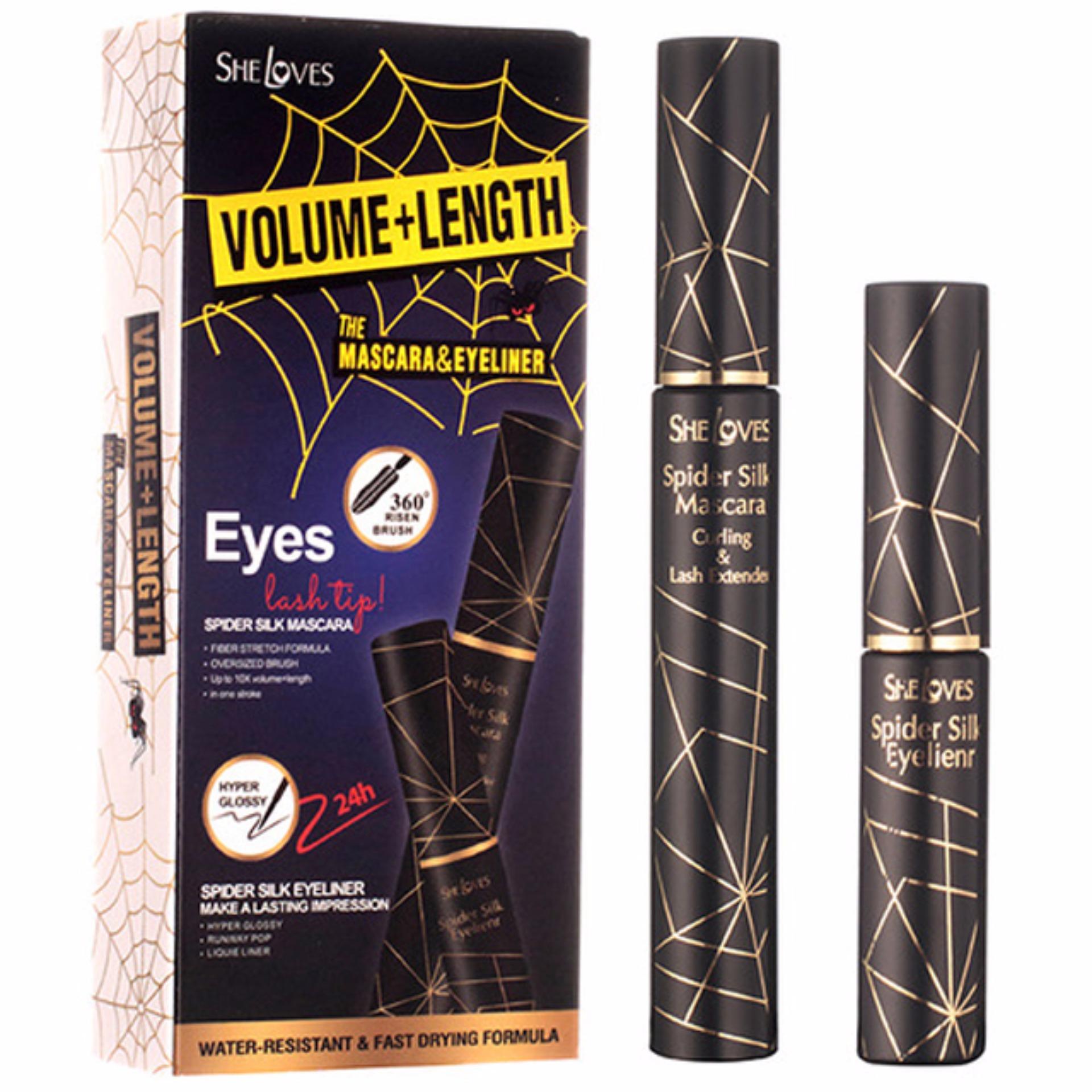 Mascara + Kẻ mắt gợi cảm Shelove Volume Length 12ml