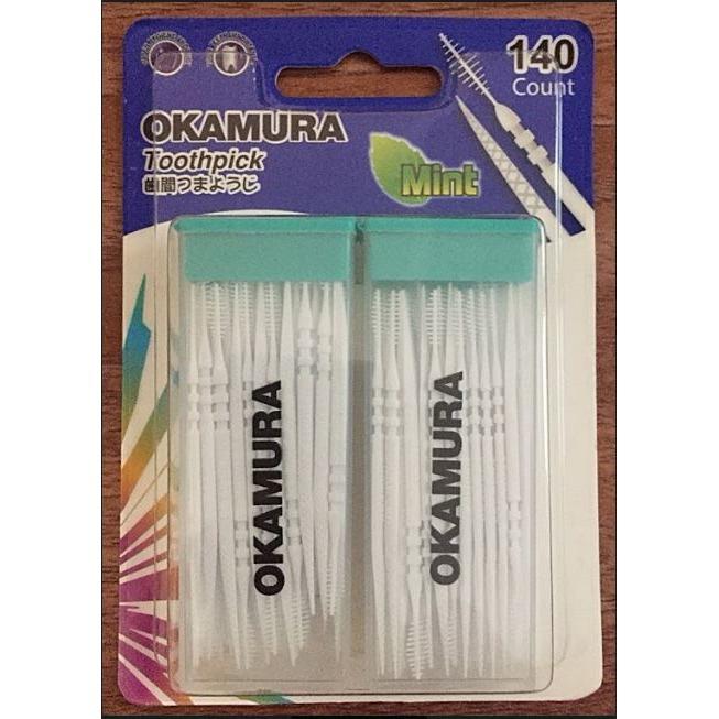 Tăm nhựa nha khoa cao cấp tiện dụng Nhật bản gói 140 que – Okamura (Japan)
