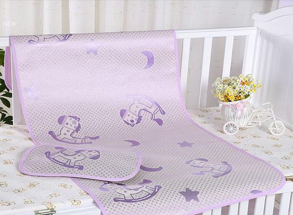 Bán buôn chiếu lụa điều hòa cao cấp kèm gối cho bé