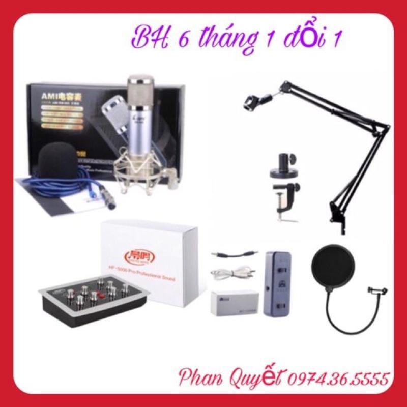 Combo Bộ Livestream Micro AMI BM900- Card HF5000- Dây MA1- Màng Chân Kẹp