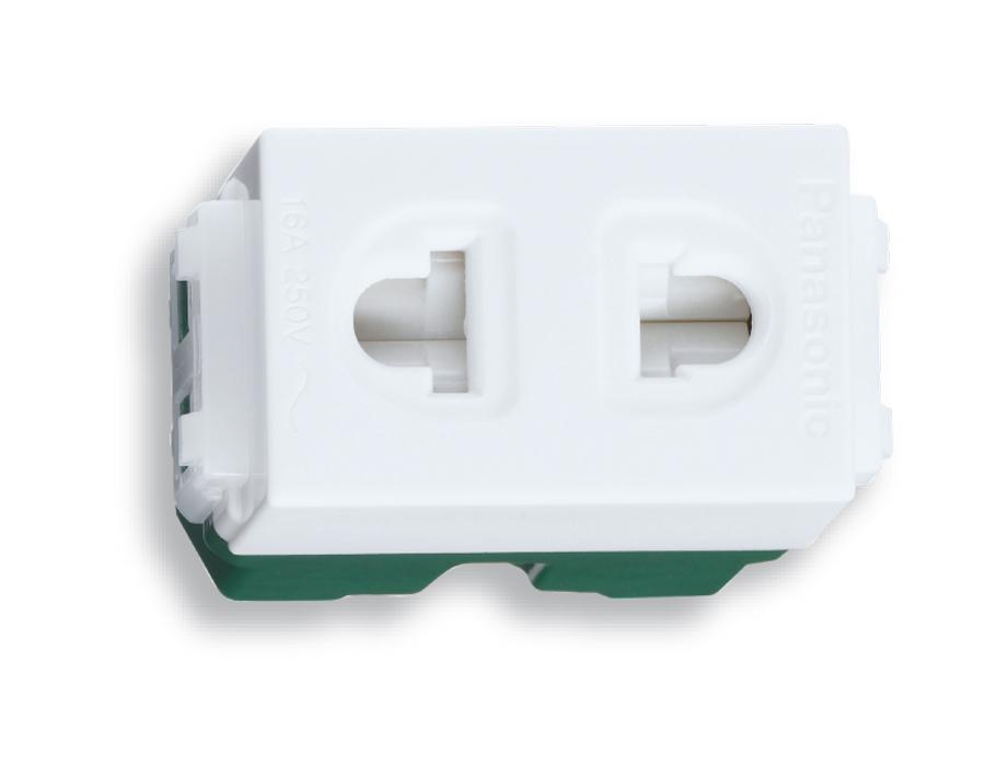 Ổ cắm đơn 2 chấu Wide Panasonic ( có màn che ) WEV1081SW