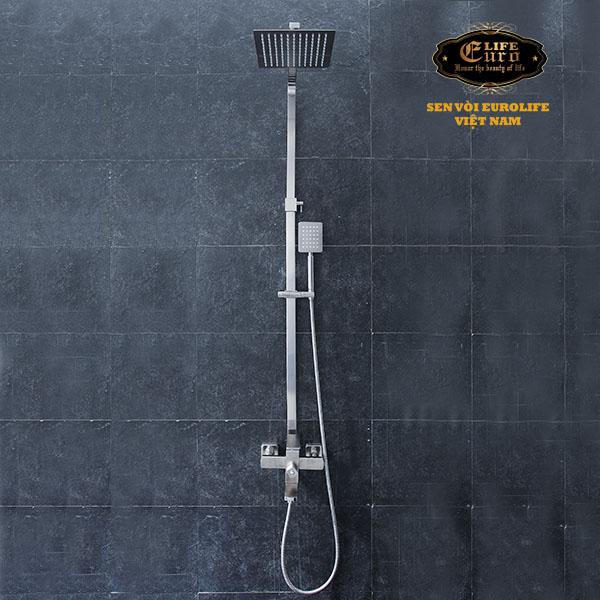 Bộ sen tắm đứng nóng lạnh Inox SUS 304 Eurolife EL-S908 (Trắng vàng) - 11