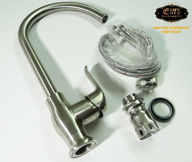 Vòi rửa chén nóng lạnh Inox SUS 304 Eurolife EL-T030 (Trắng vàng)6-.jpg