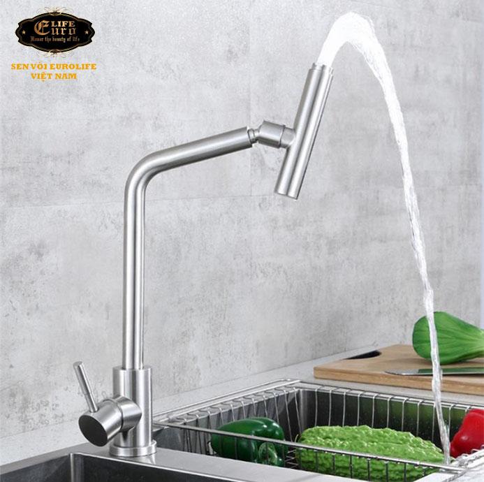 Vòi rửa chén nóng lạnh Inox SUS 304 Eurolife EL-T031-2 .jpg