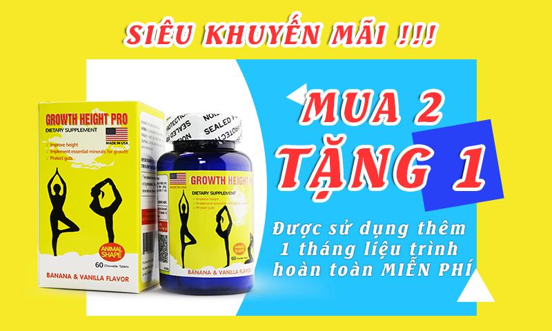 khuyến mãi mua 2 tặng 1 growth height pro