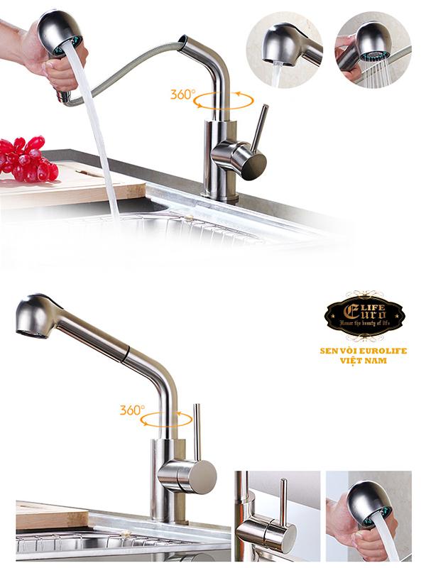 Vòi rửa chén nóng lạnh tay kéo Inox SUS 304 Eurolife EL-T010 -311.jpg