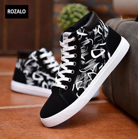 Giày cổ cao thời trang nam Rozalo RM6509B-Đen