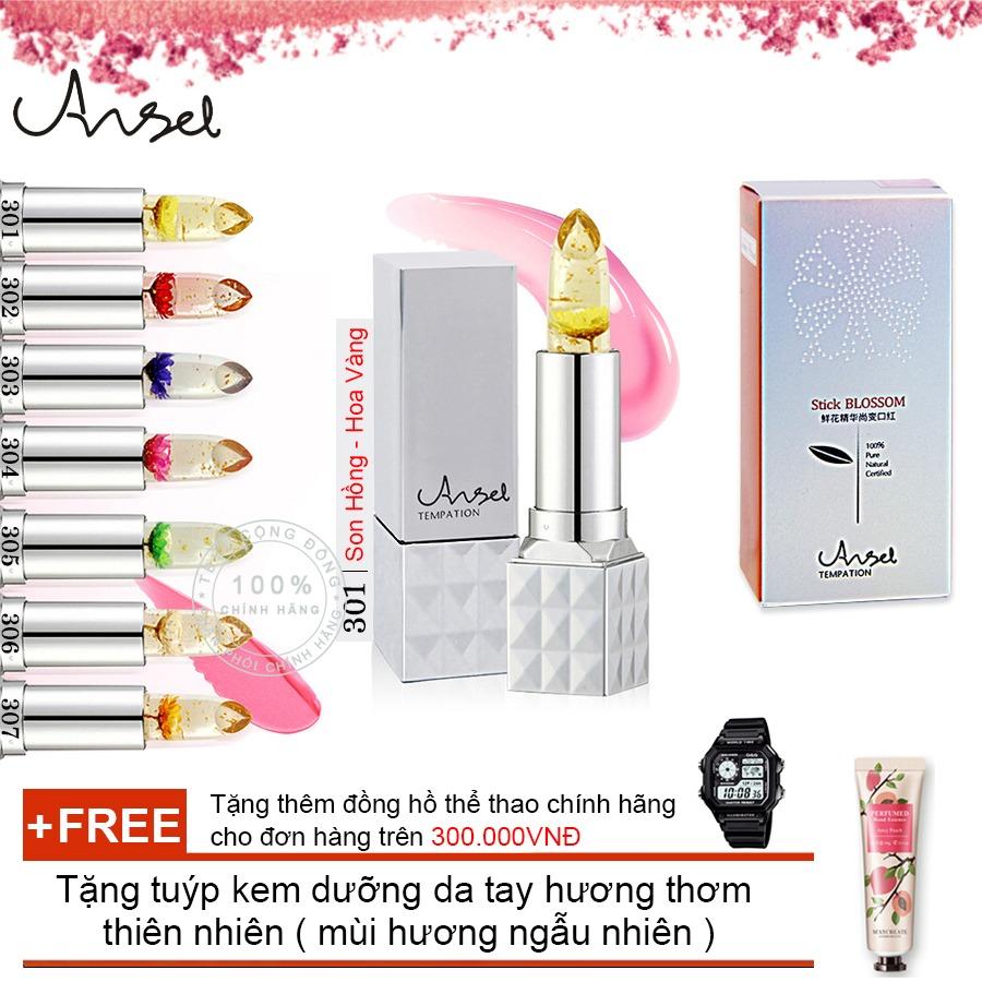 Son thạch ướp hoa   cao cấp Arsel+  Tặng tuýp kem dưỡng da tay hương thơm thiên nhiên ( Đơn hàng mỹ phẩm trên 300k tặng thêm 1 đồng hồ thể thao như quảng cáo )