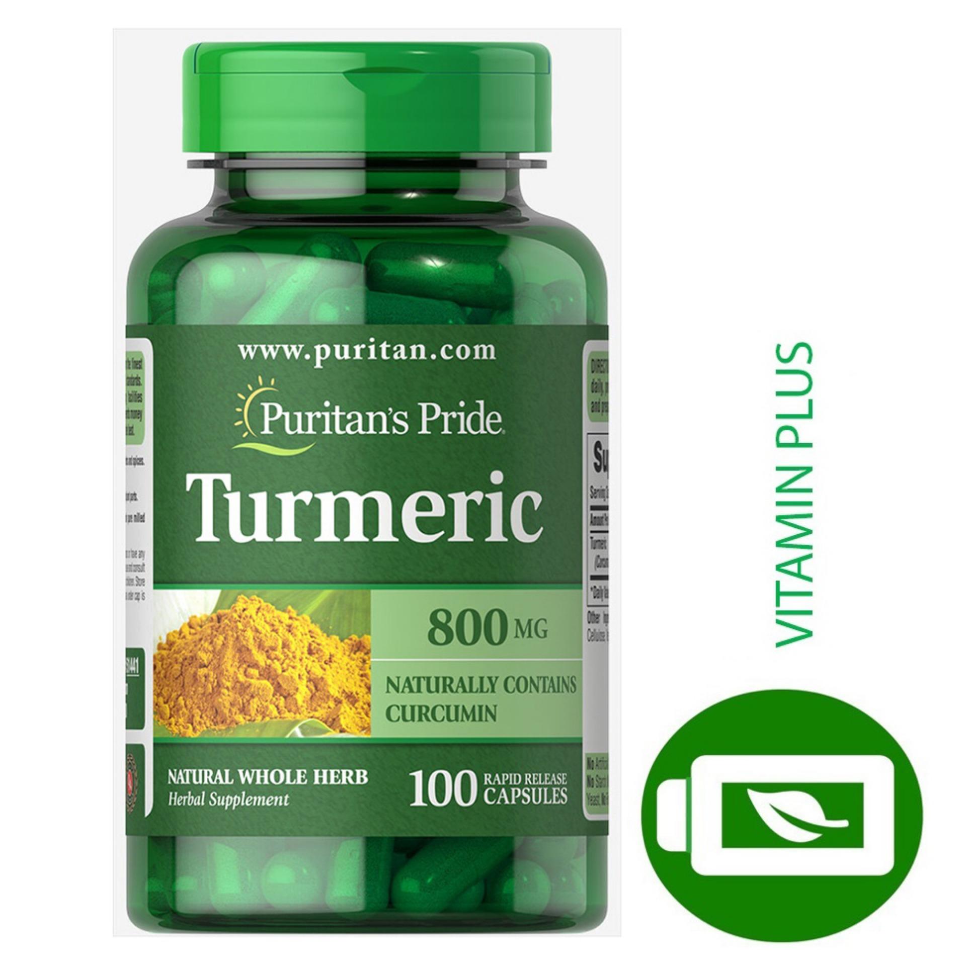 Viên uống tinh chất nghệ hỗ trợ hệ tiêu hóa dạ dày giảm viêm khớp chống oxy hóa chống viêm Puritans Pride Turmeric 800mg 100 viên
