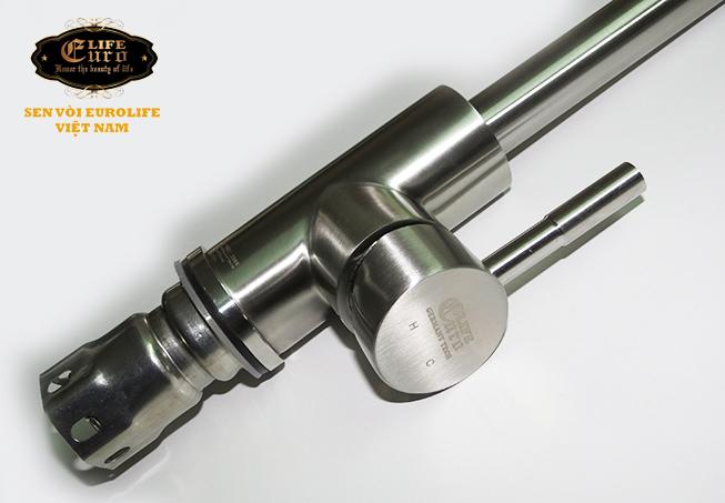 Vòi rửa chén nóng lạnh Inox SUS 304 Eurolife EL-T008 (Trắng vàng)-14.jpg