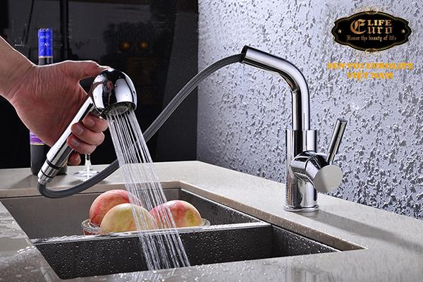 Vòi rửa chén nóng lạnh tay kéo Inox SUS 304 Eurolife EL-T010 -4.jpg