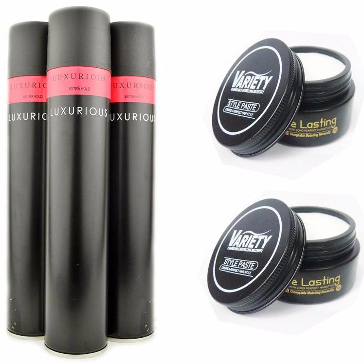 Sáp vuốt tóc Variety Matte Lasting + Gôm Xịt tóc đen đỏ 400ml