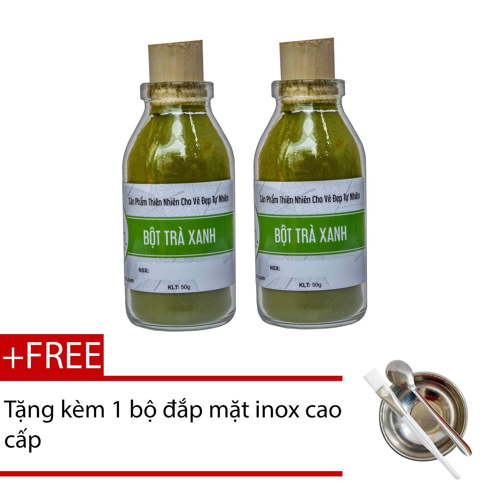 [Hcm]2 Hũ Bột Trà Xanh Bảo Nam 50G + Tặng Bộ Đắp Mặt Nạ Cao Cấp