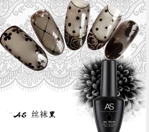 Sơn móng Gel AS các màu Trắng đen top phủ bóng top lì liên kết base chai 15ml