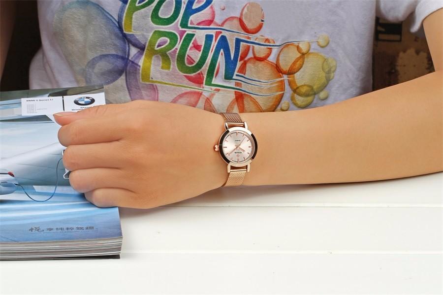 Đồng hồ nữ thời trang dây nhuyễn thép không gỉ cao cấp WWOOR 8823 (M Rose Gold)