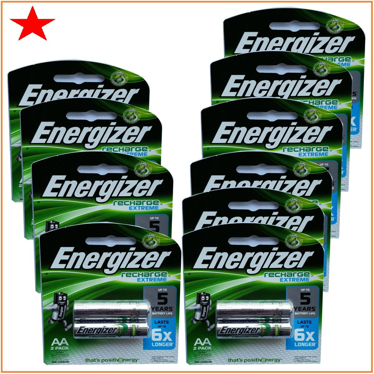 Combo 10 vỉ pin sạc AA Energizer 2300mAh (1 vỉ 2 viên)
