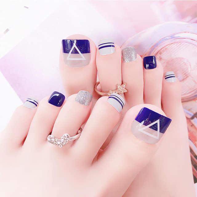 Bộ 24 Móng Chân Giả Nail Giả C33 (Kèm Keo Dán)