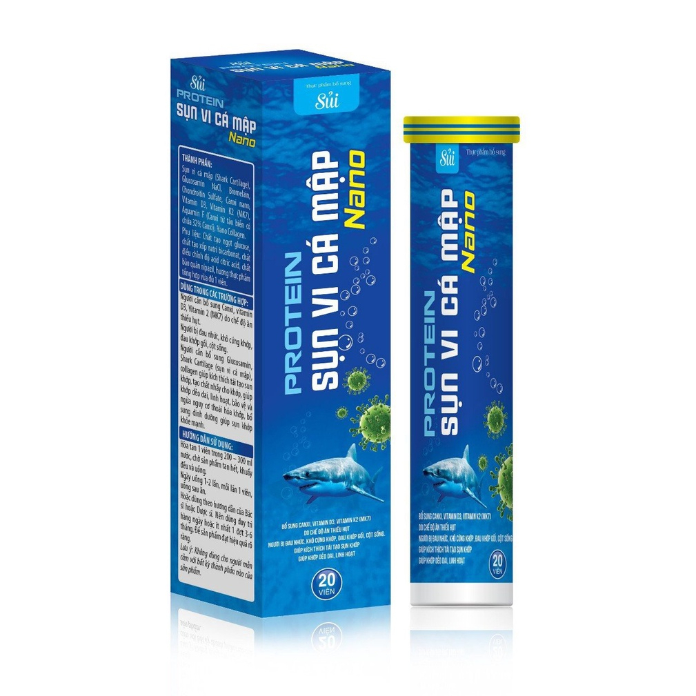 VIÊN SỦI SỤN VI CÁ MẬP NANO- Hỗ trợ tái tạo sụn khớp bổ sung canxi giảm đau nhức xương khớp giúp sụn