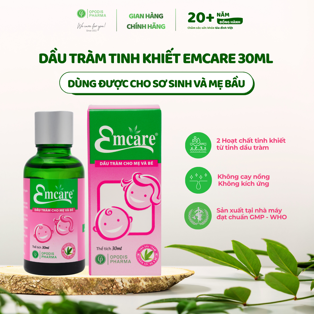 Dầu tràm Emcare Giảm Ho Cảm Lạnh Giữ Ấm Cơ Thể Cho Bé Và Mẹ Sau Sinh