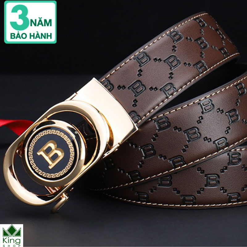 [Hàng Hiệu CROCODILE]Thắt Lưng Dây Nịt Nam Da Bò Khóa Tự Động Mặt Chữ B Cao Cấp - Đồ Da Kingshop