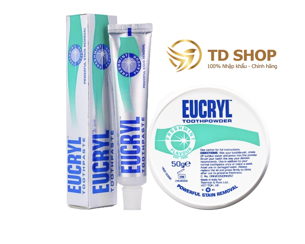 Kem đánh răng I Bột tẩy trắng răng Eucryl – TD Shop