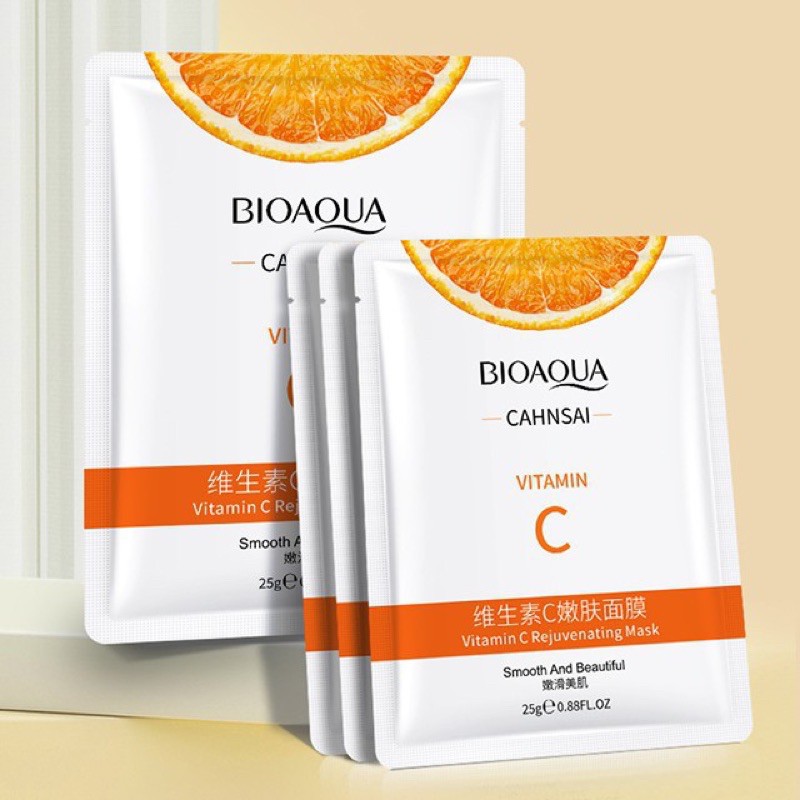10 Miếng Mặt Nạ Vitaminc Dưỡng Sáng Da Cấp Ẩm Chiết Suất Từ Cam Bioaqua