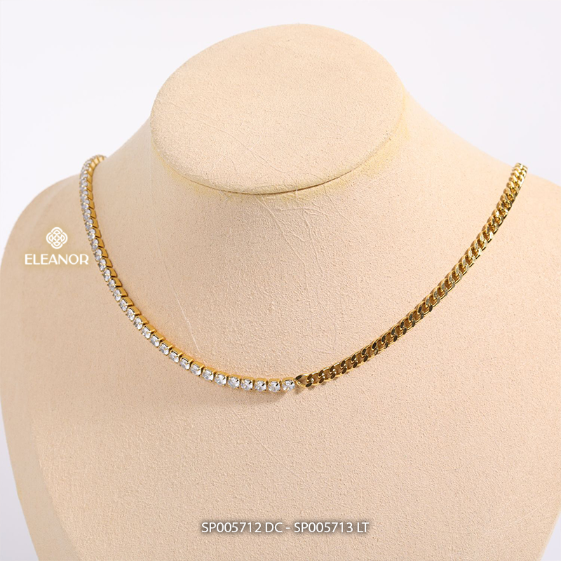 Dây chuyền vòng tay nữ Eleanor Accessories bộ trang sức đính đá sang trọng phụ kiện trang sức 5712