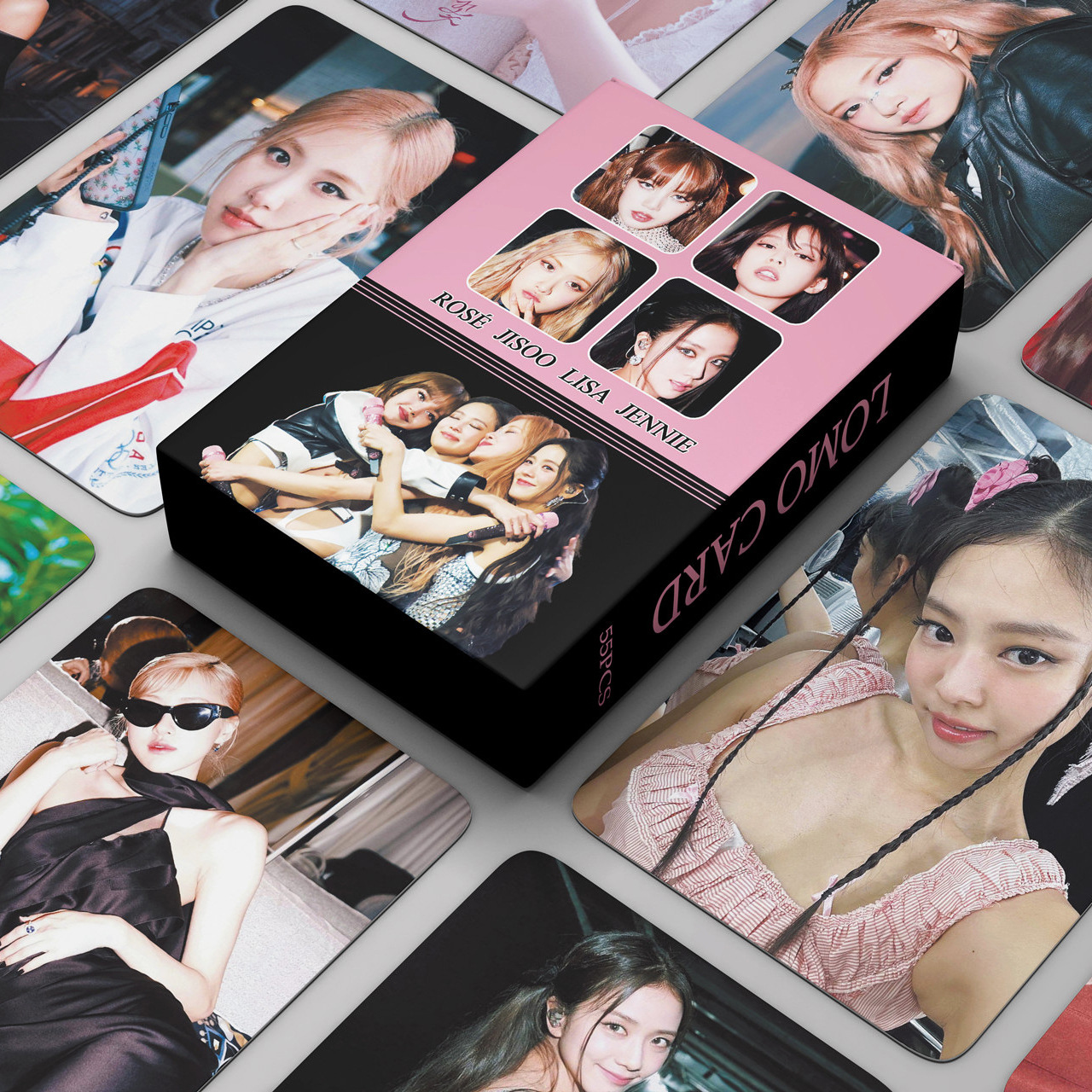 Thẻ Lomo card BlackPink bo góc BORN PINK Album Thần Tượng Kpop - Ôm nhau Đen Hồng 4TV
