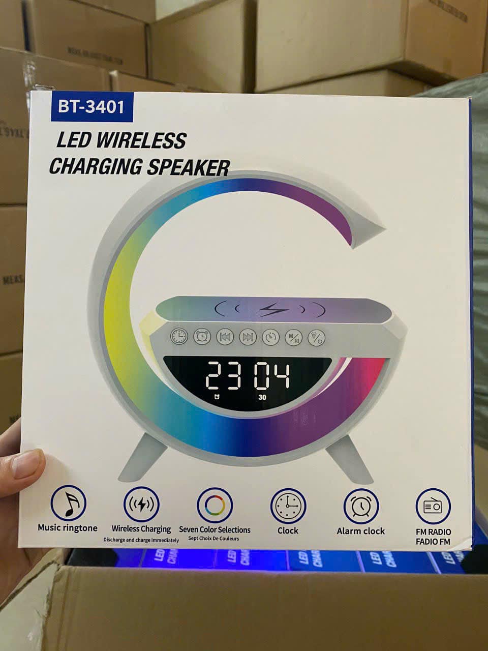 Loa Bluetooth BT-3401 chữ G Hàng Loại Xịn Có Đồng Hồ