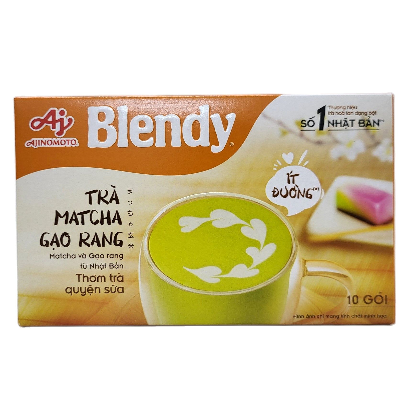 BLENDY (Hộp 160g) TRÀ MATCHA GẠO RANG HÒA TAN ít đường AJINOMOTO Fried Rice Matcha Tea
