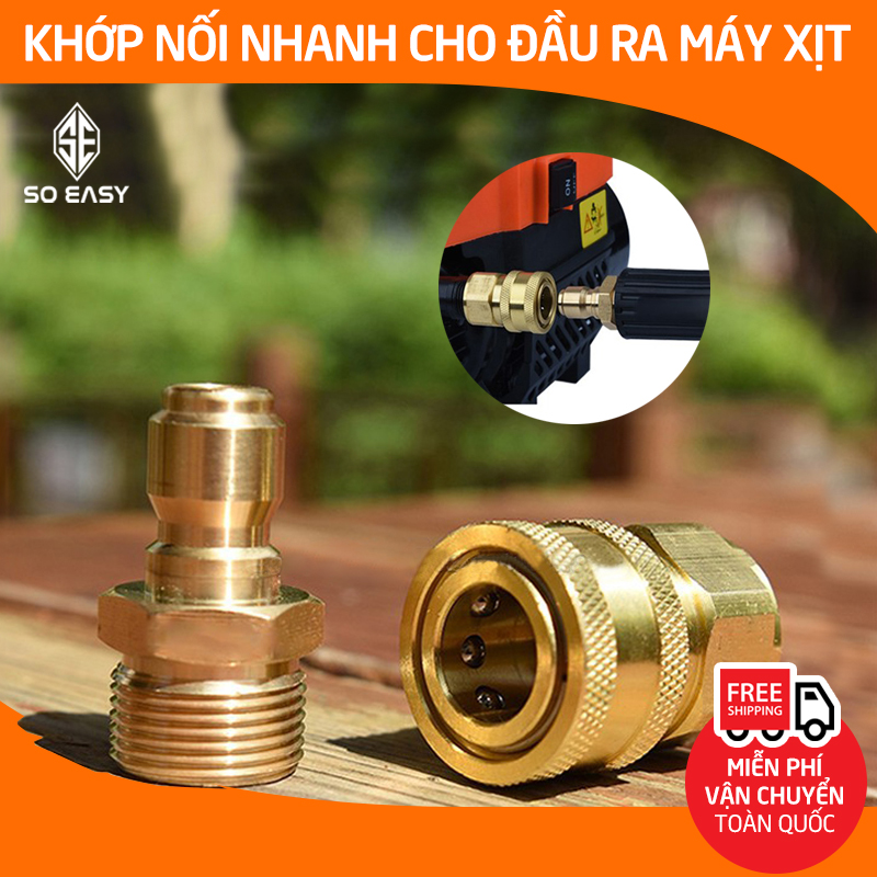 [HCM]Bộ khớp nối nhanh đầu ra cho máy rửa xe áp lực cao đầu nối nhanh đầu ra cho máy xịt rửa cao áp 