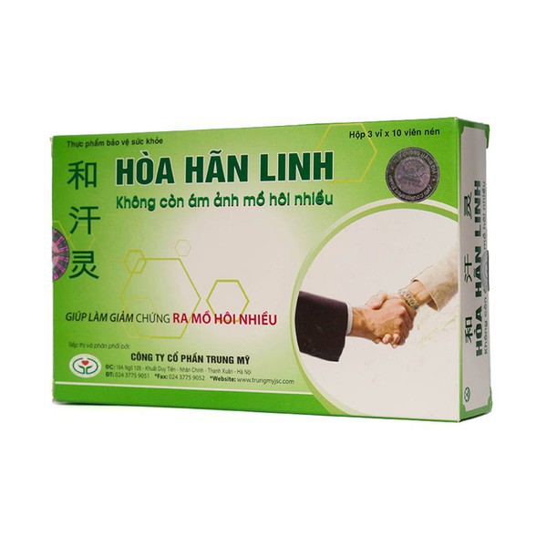 Hòa Hãn Linh – Hỗ Trợ Giảm Mồ Hôi Tay Chân (Hộp 30 Viên)