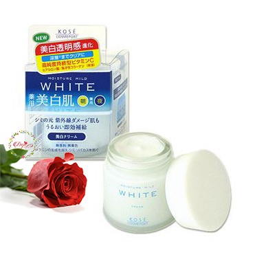 Kem Dưỡng Trắng Da Kosé Moisture Mild White Cream 55G Ban Đêm - Kem Dưỡng Trắng Da