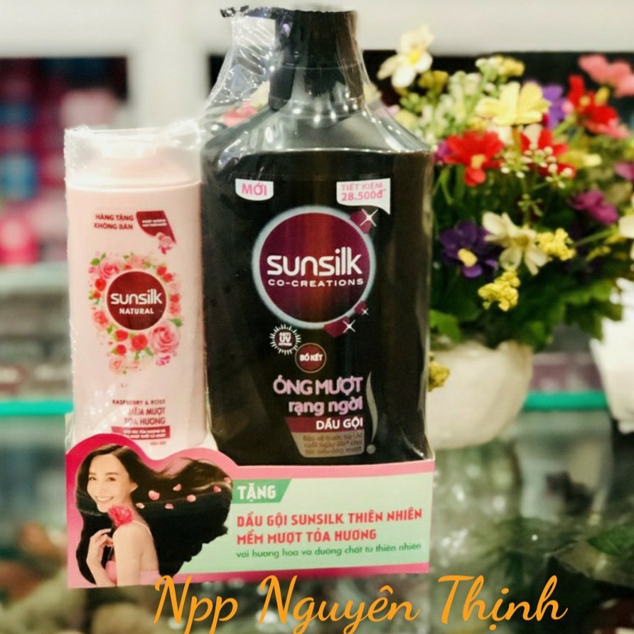 [HCM]Chai Dầu Gội Sunsilk Óng Mượt Rạng Ngời (650g) TẶNG Chai Dầu Gội 140g